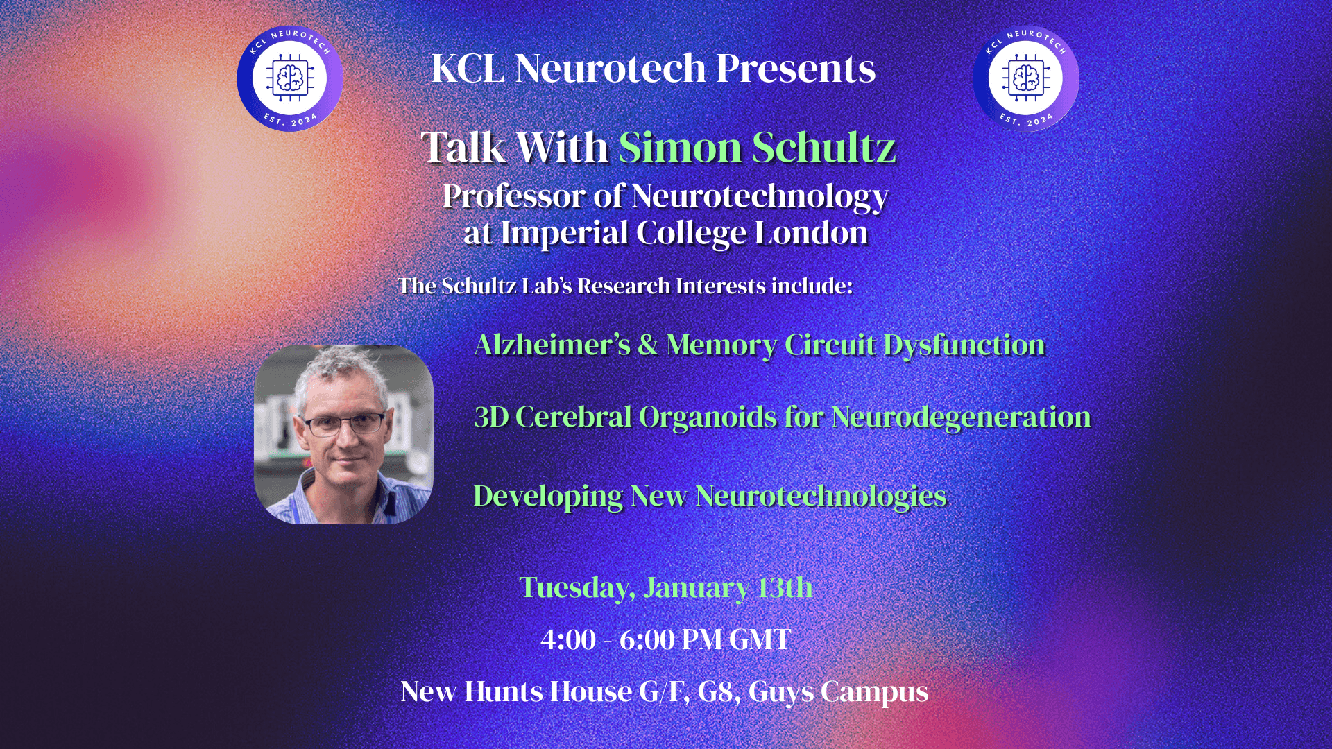 KCL Neurotechnology's Talk with Simon Schultz